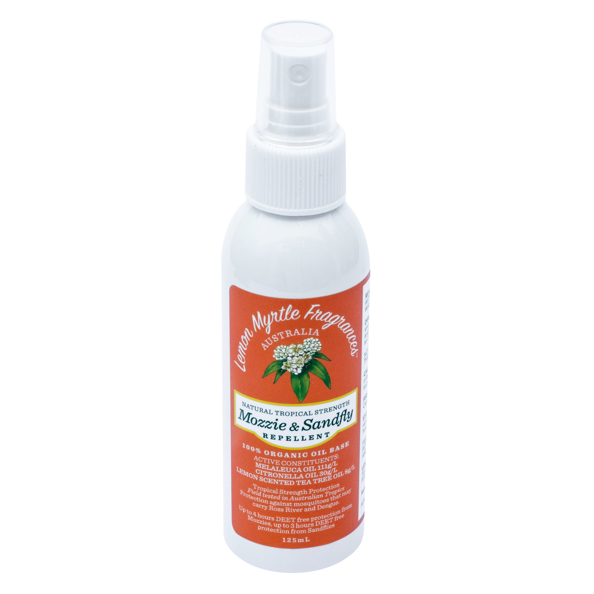 Lemon Myrtle Fragrances Natural Tropical Strength Mozzie & Sandfly Repellent - 125mL