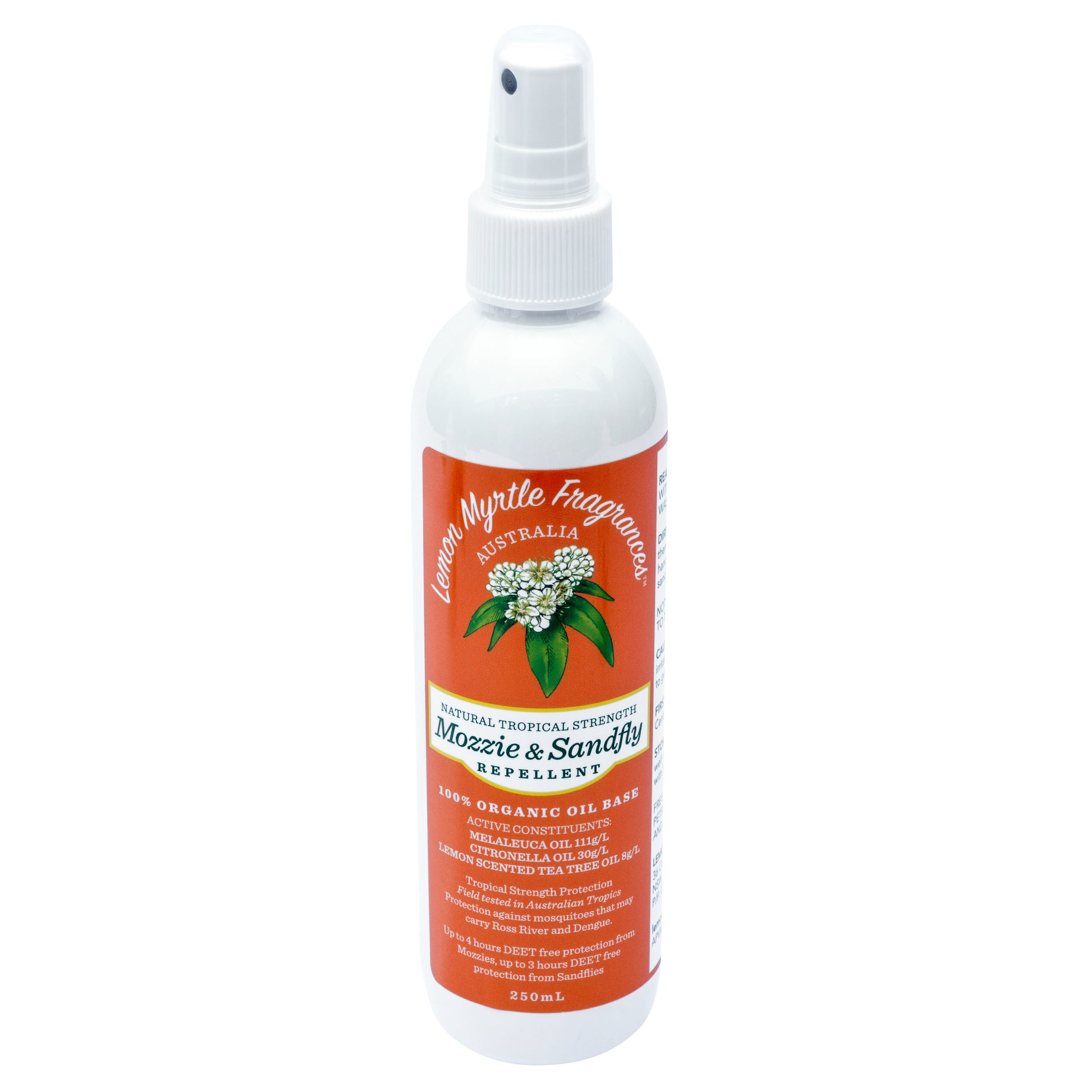 Lemon Myrtle Fragrances Natural Tropical Strength Mozzie & Sandfly Repellent - 250mL